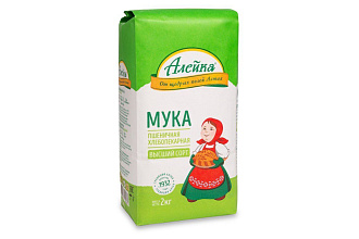 Мука Пшеничная в/с фас. 2 кг Алейка