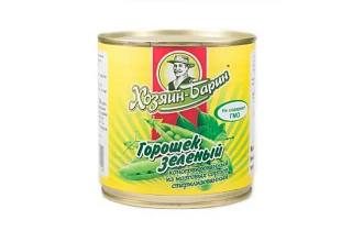 Зеленый горошек Хозяин Барин ж/б 400гр ГОСТ с/ключ
