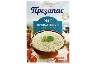 Крупа в пакетах для варки Рис пропаренный 5*80гр. Прозапас