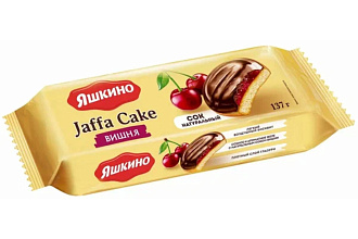 Печенье сдобное Вишня в шоколадной глазури 137гр.Яшкино 