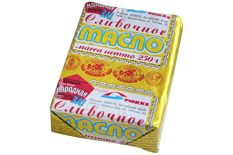 Масло сладко-сливочное традиционное фасованное 250 гр